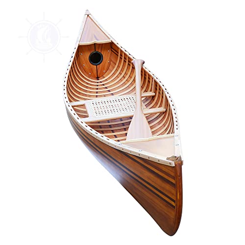 Old Modern Handicrafts Wooden Canoe with Matte Finish Old Modern Handicrafts