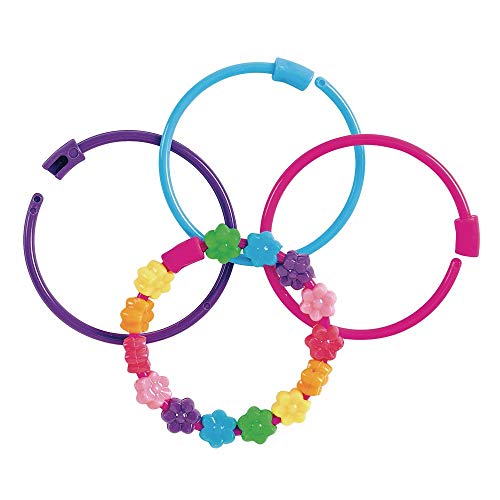 Colorations Pony Bead Bracelets for Kids, Set of 24, 3 Colors, 1/4 Diameter, Snap Closure, Jewelry, Gifts, Arts & Crafts, Wearables, Reusable (Item # - WoodArtSupply