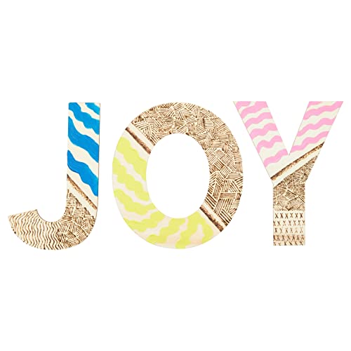 36 Pieces Unfinished Wooden Alphabet Letters for Crafts, 2 Extra Sets of Vowels AEIOU (6 Inches) Bright Creations