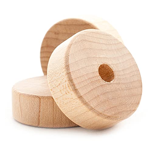 Pinehurst Crafts Flat (Slab) Wooden Toy Wheels, 1-1/4 Inch x 7/16-Inch Thick (with 1/4-Inch Hole), Pack of 50 Pinehurst Crafts