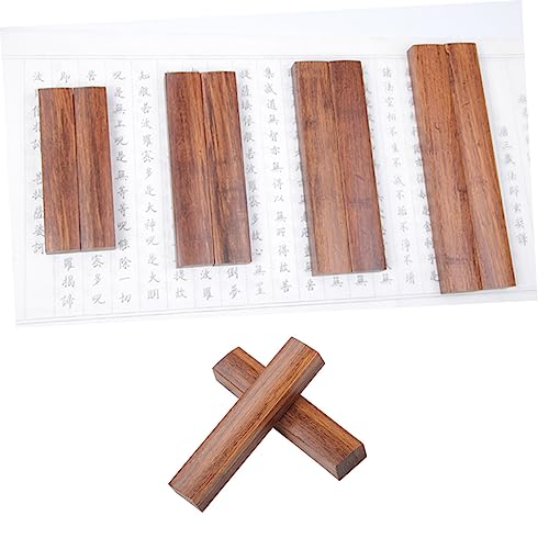 VILLCASE 1 Pair Wooden Whittling Kit Calligraphy Paperweight Unfinished Craft Block Chinese Desktop Decoration Glass Paperweights Wood Paperweight VILLCASE
