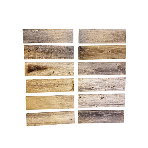 Rustic Weathered Reclaimed Wood Planks for DIY Crafts, Projects and Decor (12 Planks - 12" Long) Rockin' Wood