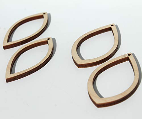 18 Unfinished Wood Laser Cutout Hollow Frame Earrings Jewelry Resin Acrylic Crafts Texan Wood Crafts