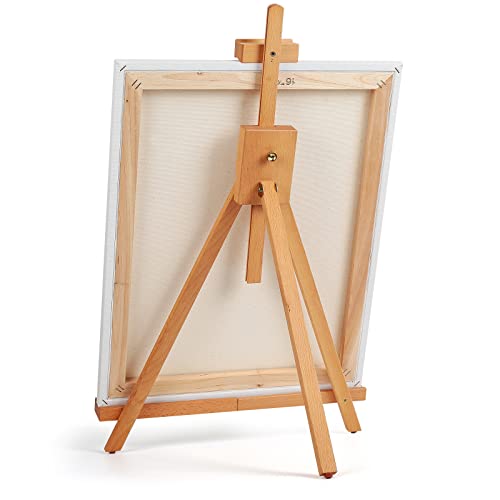 Falling in Art Beechwood 25’’ Tabletop Easel Display Stand Set for Painting- Holding Canvas Up to 22 1/2 Inches High, 2 Pack Artist A-Frame Tripod Falling in Art