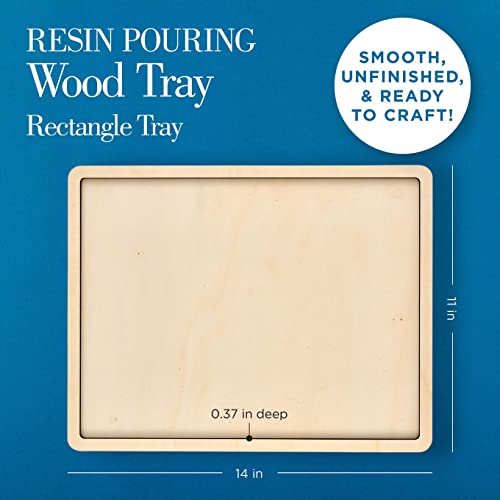 Mod Podge, Rectangle Wood Tray, 11" x 14" Pouring Surface for Epoxy, DIY Supplies for Resin Arts and Crafts Projects, 25487 Mod Podge