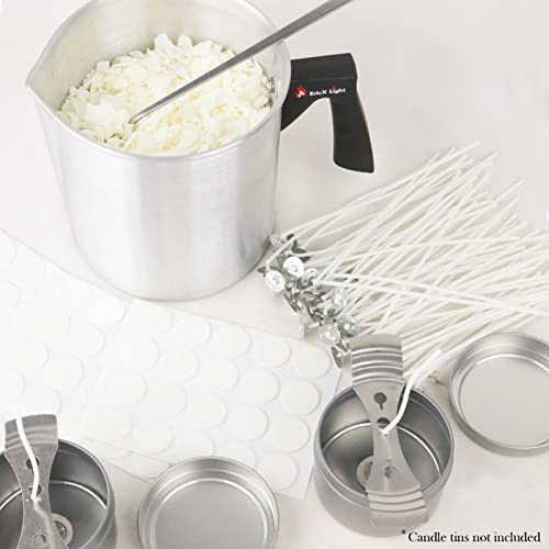EricX Light Candle Making Kit, 60pcs Candle Wicks, 60pcs Candle Wicks Sticker, 16oz Soy Wax, 1pc Candle Wax Pouring Pot, 2pcs 3-Hole Wicks Centering EricX Light