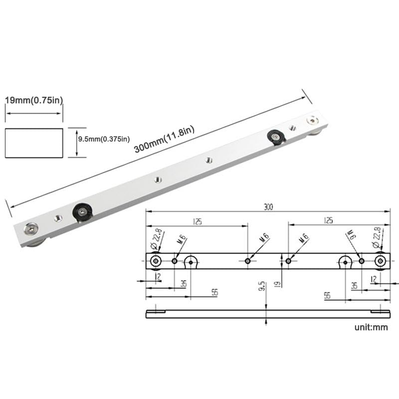 KETIPED Aluminium Alloy Miter Bar Clamping Tool Slider Table Saw Gauge Rod T-Slot Track Bar Rail for Router Tables and Woodworking,300mm-Silver KETIPED