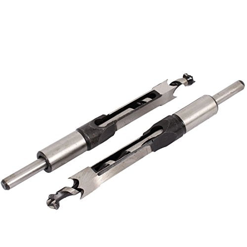 uxcell Square Hole Drill Bit, 1/2" High-Carbon Steel Hollow Chisel Mortise Power Tool for Woodworking 2 Pcs (Silver & Black) uxcell