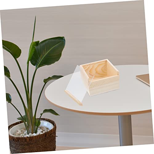 VILLCASE Box Storage Wooden Box Wooden Case with Lid Unfinished Wood Earring Storage Case Wood Storage Case Sundries Storage Case Hand Decor Jewelry VILLCASE
