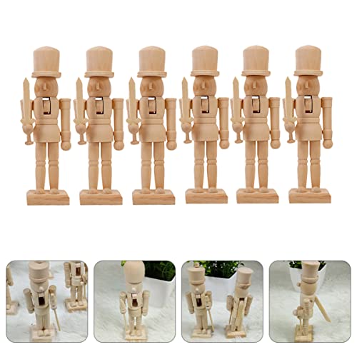 Abaodam 18 pcs - Gift Craft White Year Decoration Wooden Blank Paint Style Gifts Figurines Your cm DIY New Mini Puppet Christmas Ornaments Xmas Abaodam