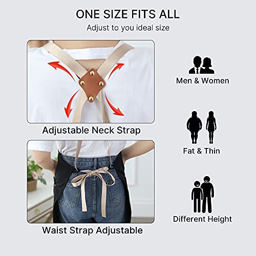 Aprons for Women Men with Pockets Cute Baking BBQ Artist Grilling Cooking Stylist Cosmetology Work Water Drop Resistant Cross Back Adjustable Canvas AMOKAH