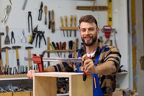 HimaPro 12 Inch Bar Clamp Set, 4 Pack 600 lbs Load Limit Medium Duty Quick Release Steel F Clamp, Ideal for Woodworking, Metalworking, and DIY HimaPro