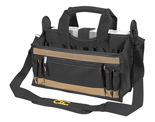 CLC Custom LeatherCraft 1529 16 In. Center Tray Tool Bag, 16 Pocket Custom Leathercraft