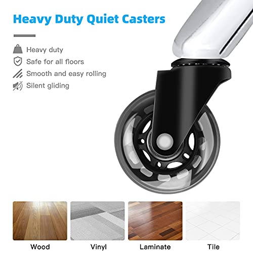 Mineloff Rolling Stool with Wheels 400lbs Weight Capacity,Heavy Duty Lash Chair Adjustable for Tatoo Lab Massage Salon Spa Drafting Nail Teach,360 Mineloff