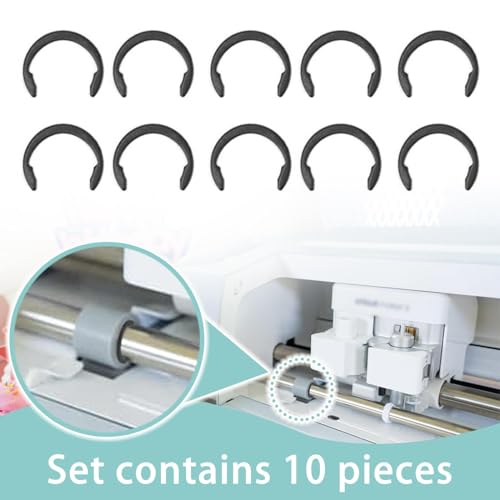 LUTQ 10 Pack of Retaining Clip Rings for Cricut Maker - Carbon Steel Fixed Clamp Ring Compatible with Cricut Maker Rubber Roller Replacement Parts - LUTQ