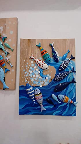 Pack of 3 Wooden Fish, 3D Unfinished Wooden Fish for Crafts, Wooden Fish Decor ,Decorative Wooden Fish, Wooden Fish Wall Decor Art, Wooden Fish Generic