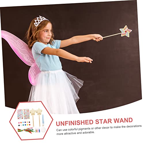 Ciieeo 1 Set Painting Materials Make Your own Fairy Wands Kids Princess Wand Kit DIY Garden Fairy Wands Fairy Wand Kit DIY Art Crafts kit Unfinished Ciieeo