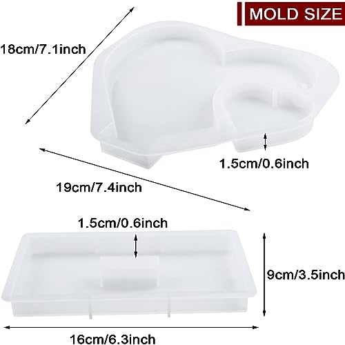 WORFACE Large Heart Photo Frame Resin Molds Picture Frame Silicone Molds, Epoxy Resin Picture Frame Mold for DIY Art Craft, Home Decor, Table WORFACE