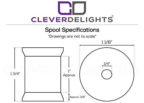 CleverDelights 1 3/4" x 1 1/8" Wood Spools - 50 Pack - Empty Craft Spools CleverDelights
