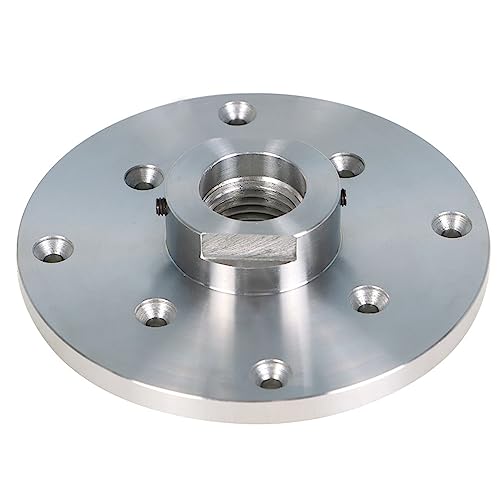findmall 6 Inch Steel Wood Lathe Face Plate 1-1/4 Inch x 8TPI Threaded with Locking Set Screw to Secure on Spindle for Wood Lathe Turning Reversing findmall