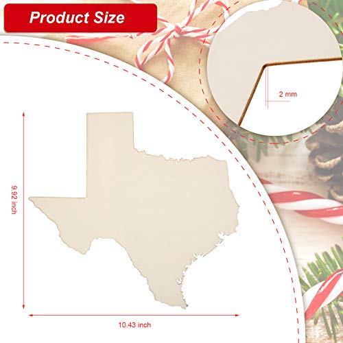 BBTO 3 Pieces Texas State Unfinished Wood Cutouts Texas State Wood Slices Texas State Wooden Paint Crafts Texas Christmas Ornaments Texas State BBTO