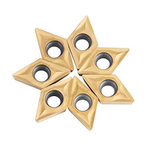 CNC Carbide Tips, Carbide Inserts, 10pcs Inserts Blade Cutter Lathe Turning Tool With Box for Steel Stainless Steel Finishing Semi-finishing and Yosoo