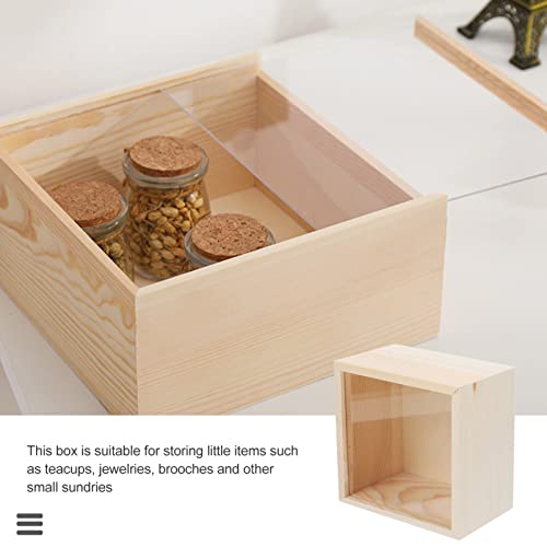 SUPVOX Box storage wooden box clear lid wooden storage unfinished wooden crate Wood Jewelry Case wooden case with lid wooden jewelry case kid piggy SUPVOX