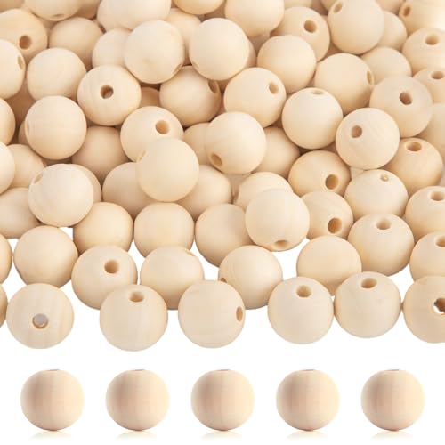 BigOtters Wood Beads 25mm 1Inch Natural Round Wooden Beads Unfinished Loose  Wood Beads Crafts Round Ball Wooden Spacer Beads for Home Farmhouse Decor  and DIY Crafts Jewelry Making