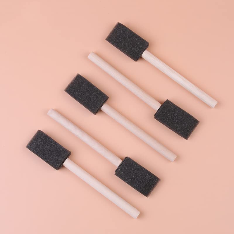 Artlicious Foam Brush Set - Pack of 50 Disposable, 1-inch Sponge Paint Brushes for Acrylic Painting, Staining, Varnishes & DIY Craft Projects - Art Artlicious