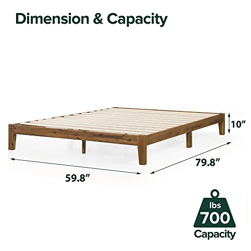 ZINUS Lucinda Solid Wood Platform Bed Frame – Queen, No Box Spring Required, Easy Assembly Zinus