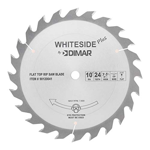 Whiteside Dimar Standard Ripping Table Saw Blade 10" OD, 24T, 5/8"B, Flat Grind Whiteside