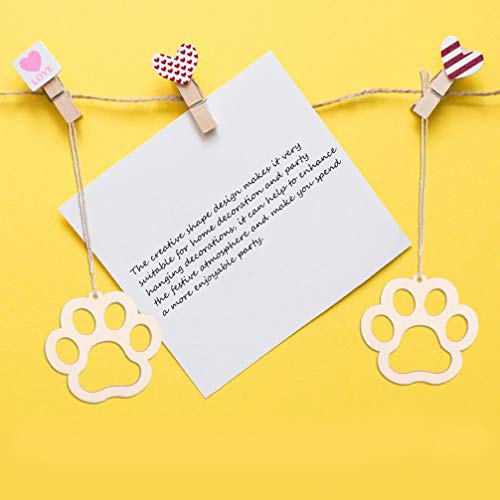 Healifty 30pcs Bear Printed Wood Chip Pendant Unfinished Wood Slices Bear Wood Cutout Unfinished Bookmark Bear Shape Gift Blank Bookmarks Wooden Healifty