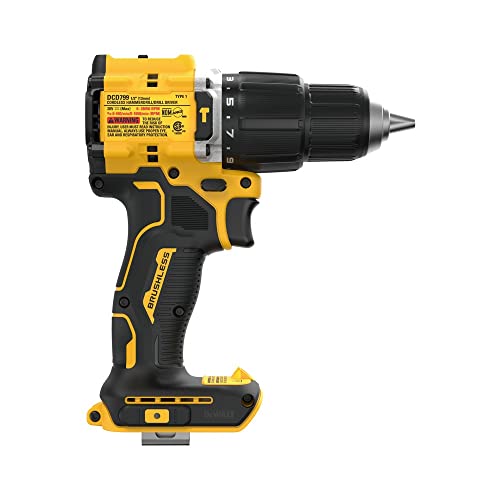 DEWALT DCD799B 20V MAX* ATOMIC COMPACT SERIES Brushless Lithium-Ion 1/2 in. Cordless Hammer Drill (Tool Only) DEWALT