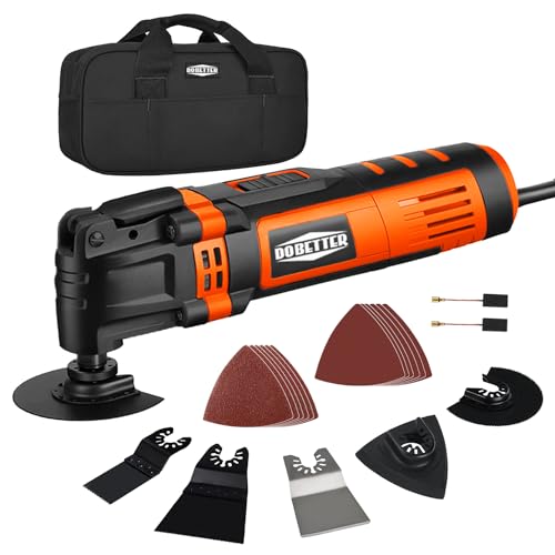 Dobetter Oscillating Tool, 3.5Amp Oscillating Saw, Oscillating Multitool with 6 Variable Speed 4.5° Oscillation Angle, Carry Bag and Accessories Dobetter