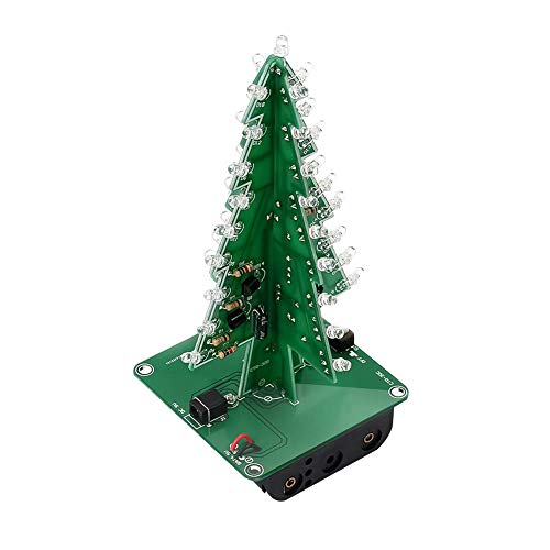 Colorful LED RGB LED Flashing Christmas Tree DIY Kits Electronics Colorful 3D Xmas Tree DIY Module Funny Kits PCB Board for Practice Learning ACEIRMC
