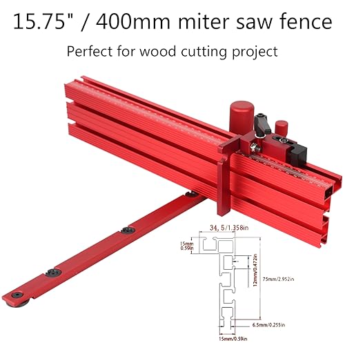 Precision Miter Gauge System Aluminum Alloy Table Saw Miter Gauge with Miter Fence and a Repetitive Cut Flip Stop for Table Saw (Miter Gauge & Fence JCFANTS