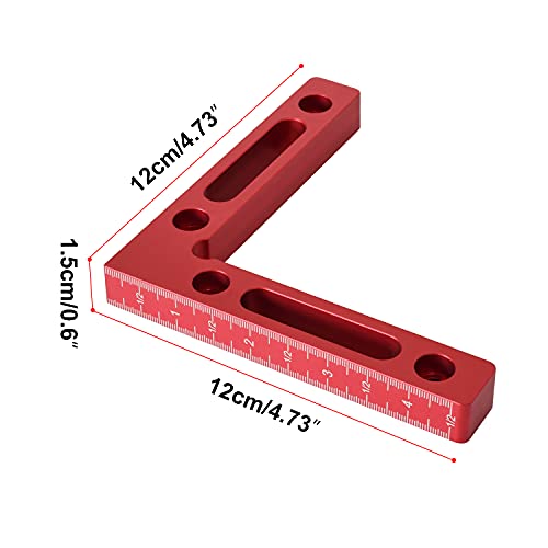 Mocoum Aluminium Alloy 90 Degree Positioning Squares 4.7" x 4.7"(12x12cm) Right Angle Clamps Woodworking Carpenter Tool Corner Clamping Square for Mocoum