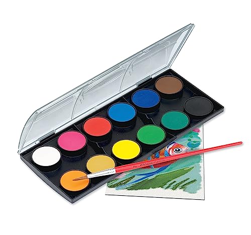 Faber-Castell Watercolor Paint Set With Brush - Premium Washable Watercolors for Kids, Multicolor, 1 count (pack of 1) Faber-Castell