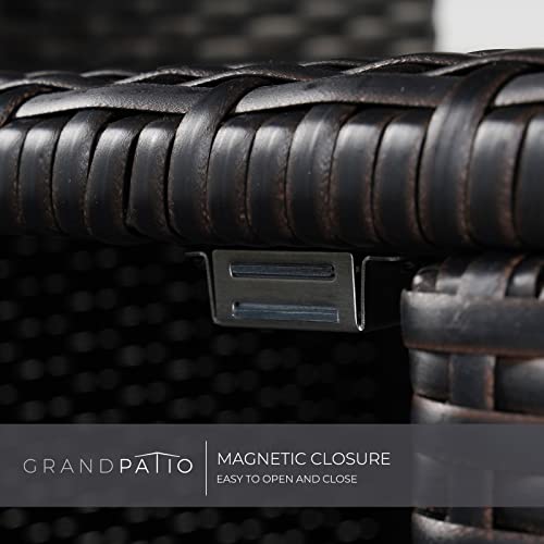 Grand Patio Dylan Wicker Storage Cabinet - Versatile Indoor & Outdoor Waterproof Bar Table with Doors and Shelves Grand patio