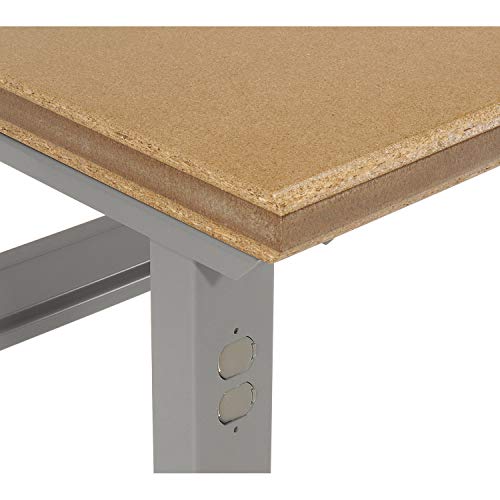 Global Industrial Adjustable Height Shop Top Safety Edge Work Bench, 72" W X 36" D, Gray Global Industrial