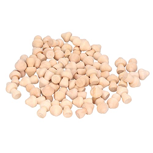 Unfinished Wooden Mushroom, 60PCS Mini Unpainted Wood Mushroom Toy Set for DIY Arts Crafts Decoration CHICIRIS