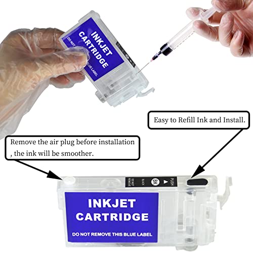 802XL 802 T802 Sublimation Ink Cartridges No Chip 812 812XL T812XL Replacement Refillable Ink Cartridges Without Chip & Ink for WF-7820 WF-7830 Gooyule