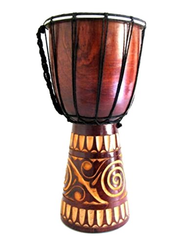 Djembe Drum African Bongo Drum Hand Drum LARGE SIZE 16" High - Jive® Brand - PROFESSIONAL SOUND/QUALITY - Carved Jive