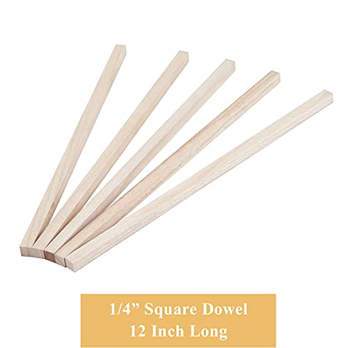Balsa Wood Sticks 1/2 Inch Square Dowels 12" Long - Pack of 15 by Craftiff (15 Pcs) Craftiff