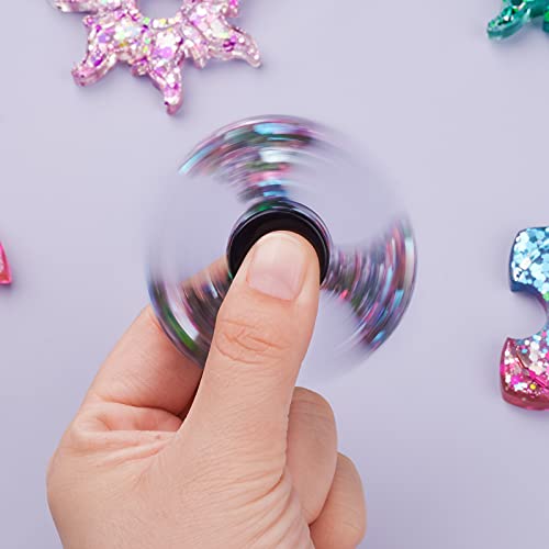 4PCS Fidget Spinner Epoxy Resin Silicone Plaster Mold Kit, Anti-Stress Fidget Toy with 10PCS Bearings, 20 PCS Bearing Caps Mounting Cover for Kids NiArt