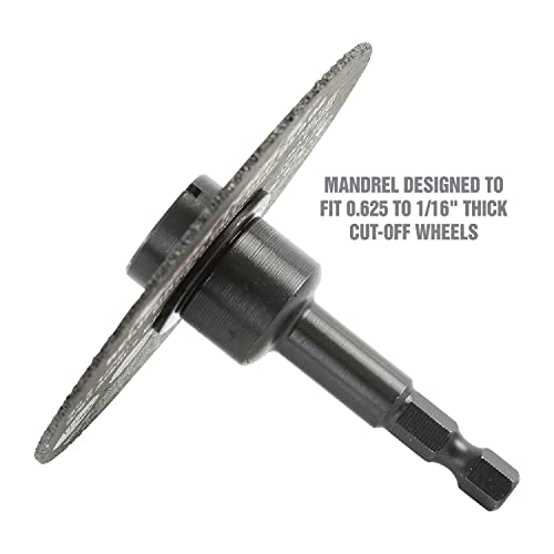 OEMTOOLS 26528 10 Piece Cut Off Wheel Set with Mandrel, Cutoff Wheel Mandrel Set, Premium Metal Cutting Wheels w/ 3/8" Arbors, Die Grinder Cut Off OEMTOOLS