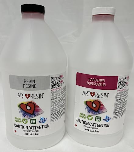 ArtResin - Epoxy Resin - Clear - Non-Toxic - 1 gal (0.5 gal Resin + 0.5 gal Hardener) (3.78L) ArtResin