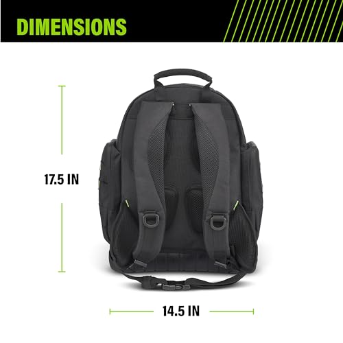 AWP Extreme Tool Backpack, Heavy-Duty Tool Bag with Padded Shoulder, Back, and Waist Straps, Water-Resistant Construction Black AWP