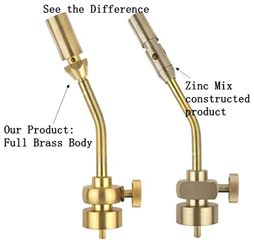 BLUEFIRE Solid Brass Jumbo Pencil Flame Gas Welding Torch Head Nozzle Upgraded Full Metal Version Fuel by MAPP MAP Pro Propane CGA600 Cylinder Bottle MR. TORCH