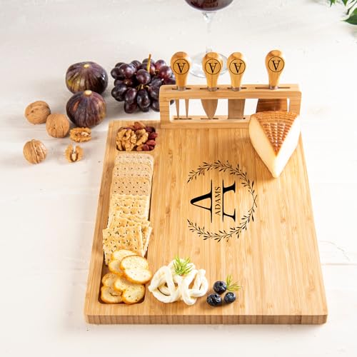 Personalized Charcuterie Board & Cheese Board Set, Wedding, Anniversary, Christmas, Housewarming Gifts, Customized gift for Couples, Bride, Groom, Princeton Craft